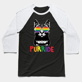 Purride LGBT Gay Pride Cat Lover Kitty Baseball T-Shirt